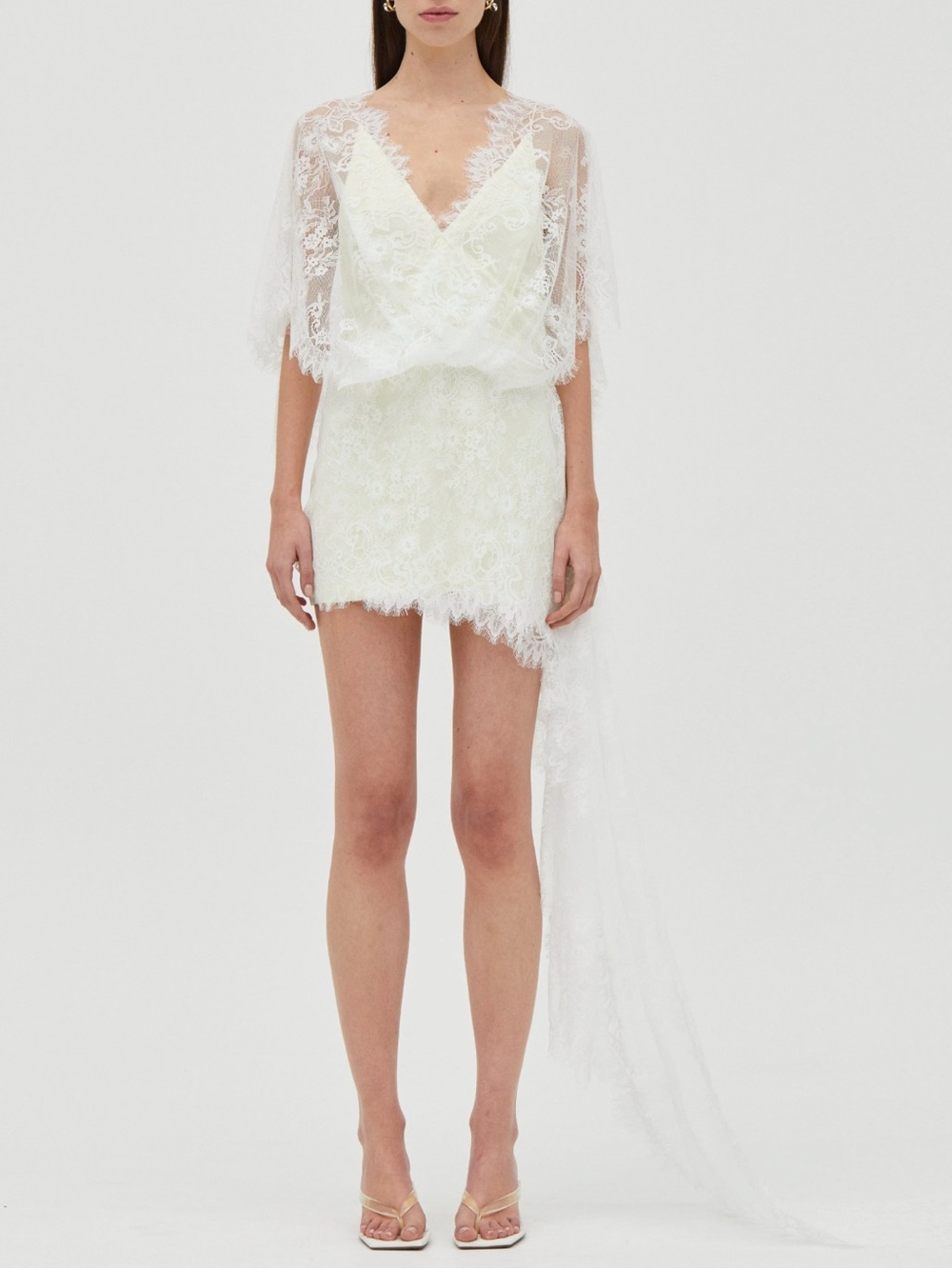 Third Form Poetry Draped Lace Mini Dress NWT